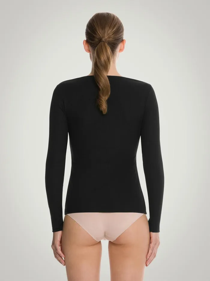 Henley Top Long Sleeves Black Women Wolford Longsleeve Shirts