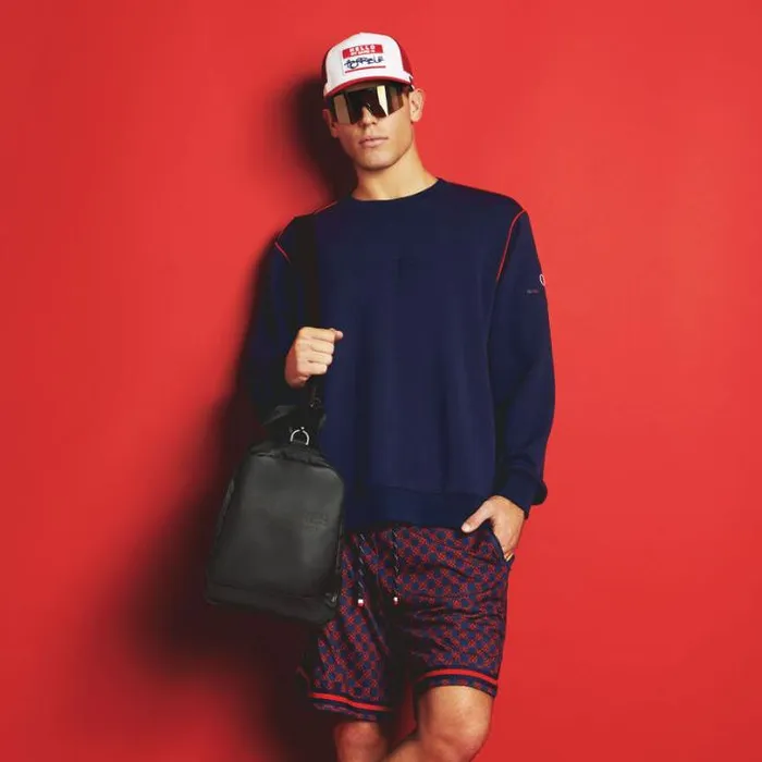 Hoodies and Tees Men GFORE DOUBLE KNIT OVERSIZED OPS SWEATSHIRT Patriot Navy