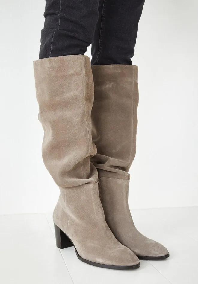 Hush Boots Women Draper Suede Boots Taupe Hush Boots Women Draper Suede Boots Taupe