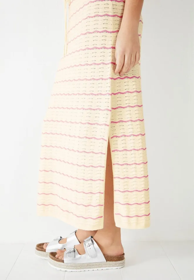 Hush Dresses Women Aubrey Knitted Dress Soft Whitepink Hush Dresses Women Aubrey Knitted Dress Soft Whitepink
