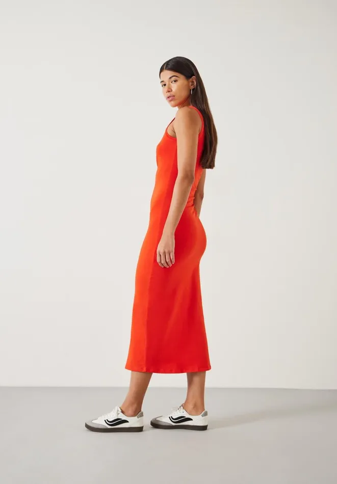 Hush Dresses Women Sleeveless Judy Jersey Midi Dress Orange