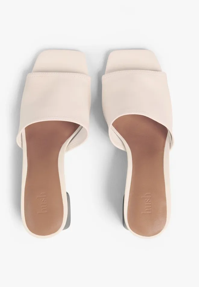 Hush Heels Women Lyra Leather Mules Ecru Hush Heels Women Lyra Leather Mules Ecru