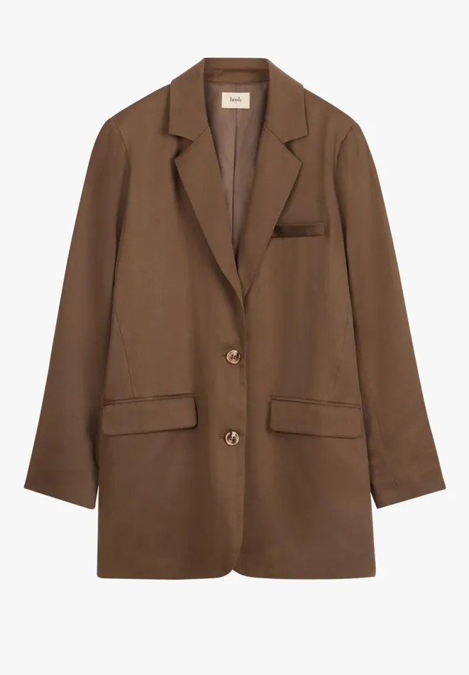 Hush Jackets and Coats Women Emelia Single Breasted Blazer Brown Hush Jackets and Coats Women Emelia Single Breasted Blazer Brown