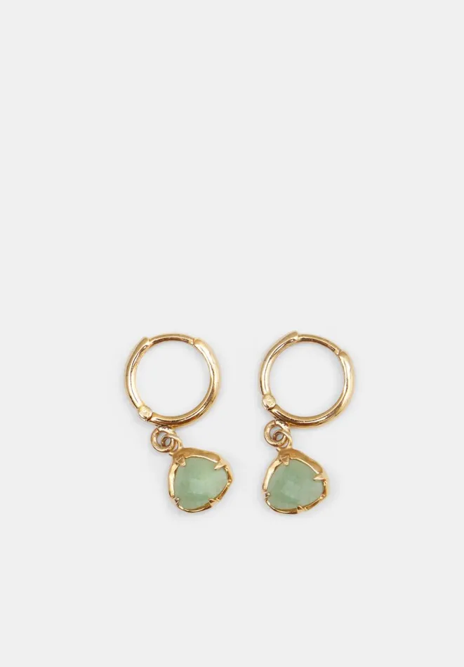 Hush Jewellery Women Amelie Semi Precious Teardrop Earrings Goldgreen Hush Jewellery Women Amelie Semi Precious Teardrop Earrings Goldgreen