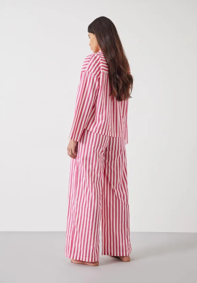 Hush Pyjamas and Nightwear Women Emerson Boxy Fit Shirt Pyjama Set Fluro Pink White Stripe Hush Pyjamas and Nightwear Women Emerson Boxy Fit Shirt Pyjama Set Fluro Pink White Stripe