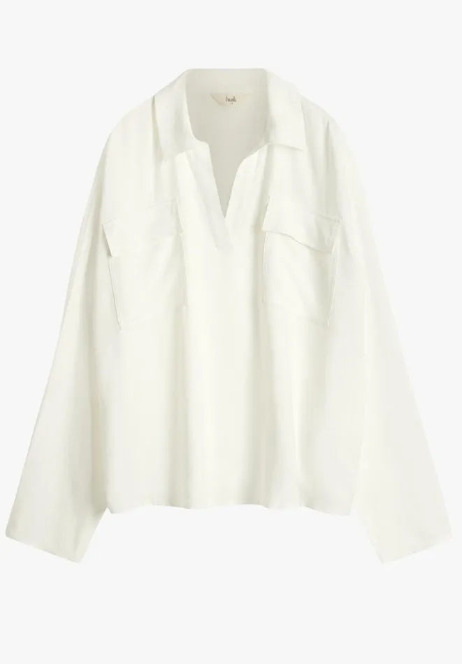 Hush Shirts and Blouses Women Kaz Pocket Shirt Ecru Hush Shirts and Blouses Women Kaz Pocket Shirt Ecru