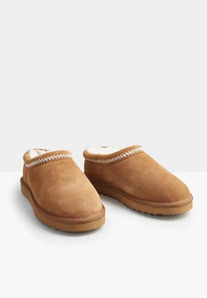 Hush Slippers Women Sheepskin Padded Collar Snug Slippers Chestnut Hush Slippers Women Sheepskin Padded Collar Snug Slippers Chestnut