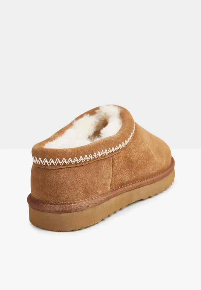 Hush Slippers Women Sheepskin Padded Collar Snug Slippers Chestnut Hush Slippers Women Sheepskin Padded Collar Snug Slippers Chestnut