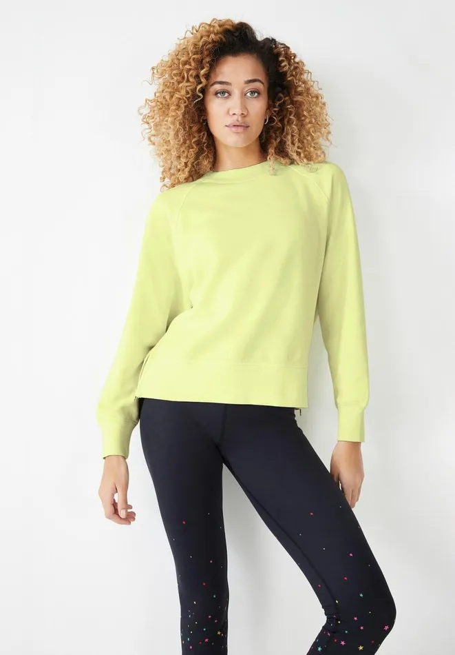 Hush Sweatshirts and Hoodies Women Ada Side Zip Sweatshirt Washed Neon Yellow Hush Sweatshirts and Hoodies Women Ada Side Zip Sweatshirt Washed Neon Yellow