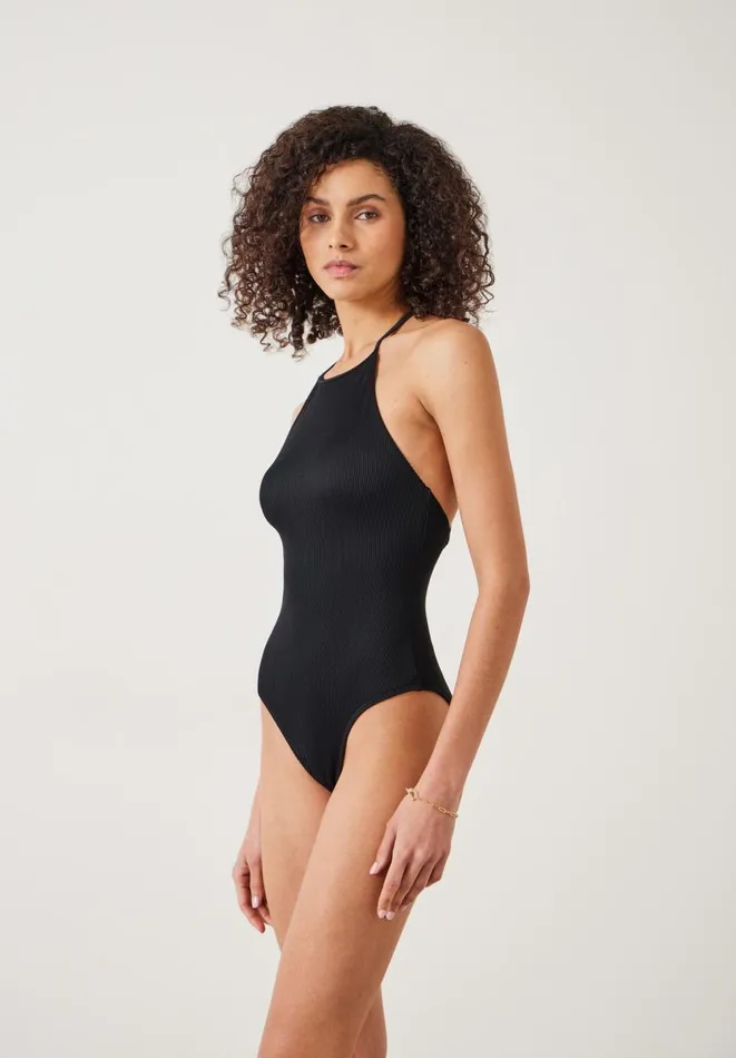 Hush Swimwear and Beachwear Women Riley Rib Swimsuit Black