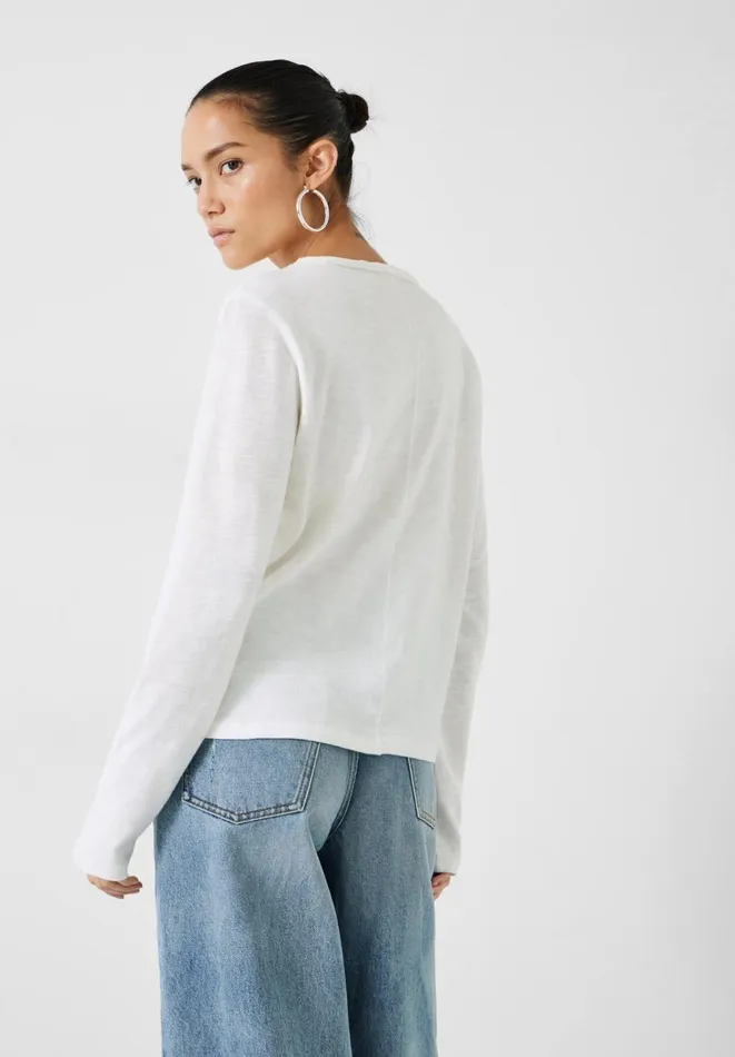 Hush Tops and Tshirts Women Addison Cotton Crew Neck Top White Hush Tops and Tshirts Women Addison Cotton Crew Neck Top White