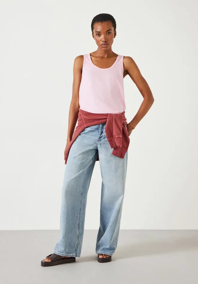 Hush Tops and Tshirts Women Cotton Slub Tank Top Baby Pink Hush Tops and Tshirts Women Cotton Slub Tank Top Baby Pink