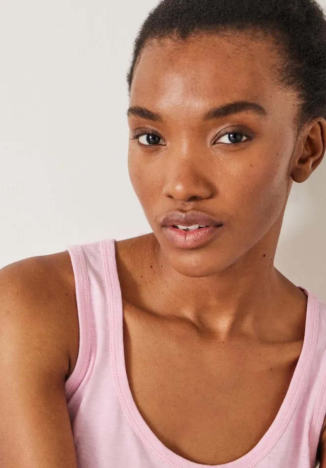 Hush Tops and Tshirts Women Cotton Slub Tank Top Baby Pink Hush Tops and Tshirts Women Cotton Slub Tank Top Baby Pink