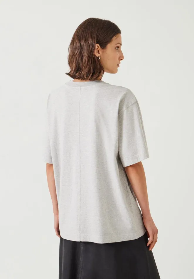 Hush Tops and Tshirts Women Flo Oversized Cotton TShirt Grey Marl Hush Tops and Tshirts Women Flo Oversized Cotton TShirt Grey Marl