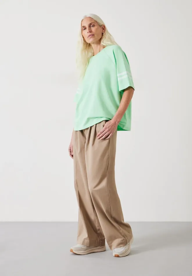 Hush Tops and Tshirts Women Flynn Relaxed Stripe TShirt Apple Green