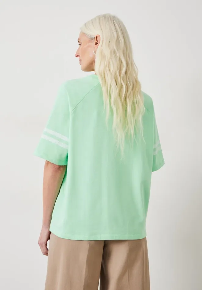Hush Tops and Tshirts Women Flynn Relaxed Stripe TShirt Apple Green