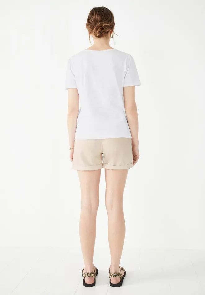 Hush Tops and Tshirts Women Hani Ladder Lace TShirt White Hush Tops and Tshirts Women Hani Ladder Lace TShirt White