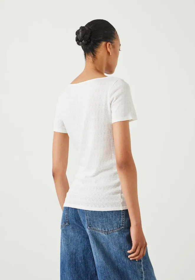Hush Tops and Tshirts Women Jilly Sweetheart Neckline Top White Hush Tops and Tshirts Women Jilly Sweetheart Neckline Top White