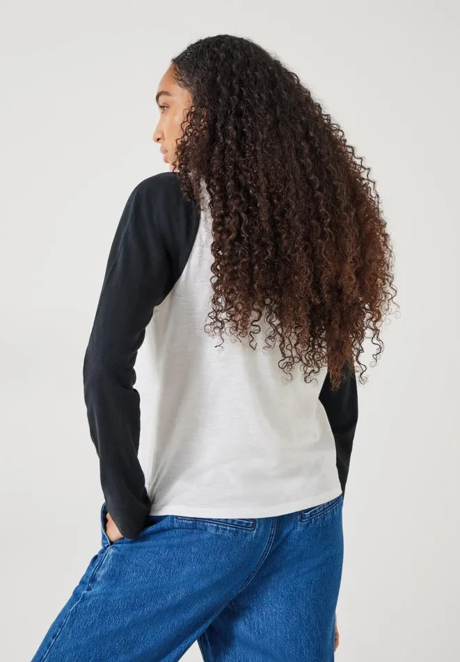 Hush Tops and Tshirts Women Kori Colour Block Longsleeve Top White