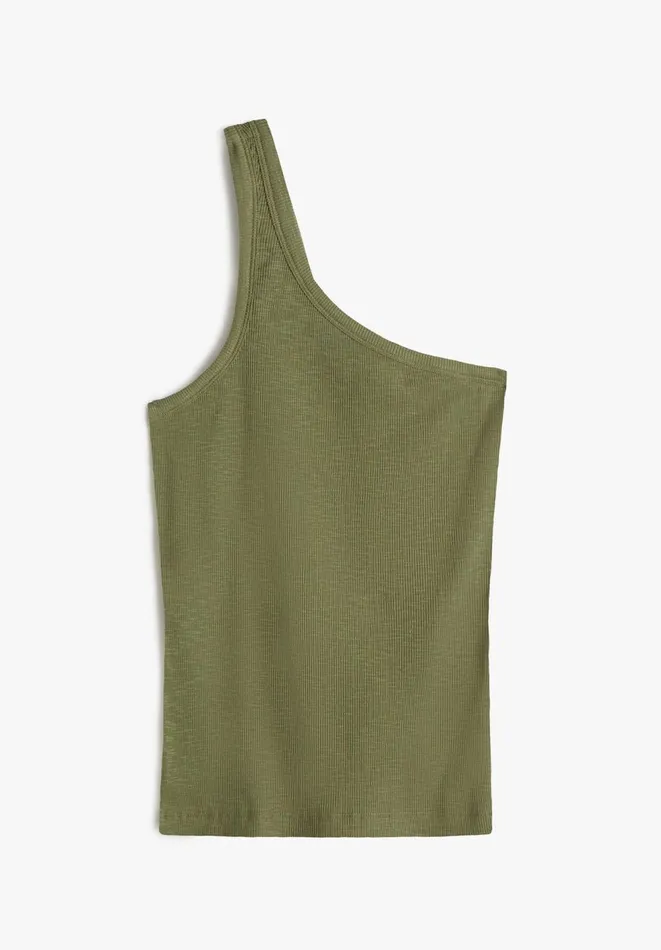 Hush Tops and Tshirts Women Nula One Shoulder Vest Olivine Hush Tops and Tshirts Women Nula One Shoulder Vest Olivine