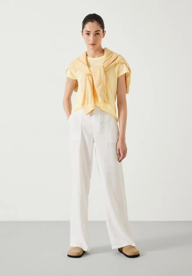 Hush Tops and Tshirts Women Slim Fit Crew TShirt Butter Lemon Hush Tops and Tshirts Women Slim Fit Crew TShirt Butter Lemon