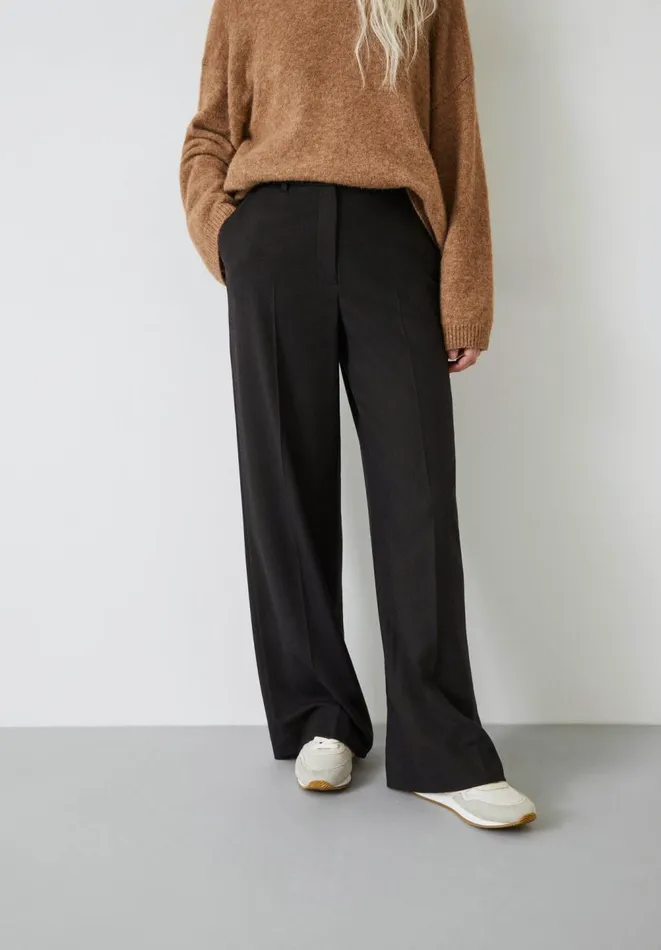 Hush Trousers Women Emily Wide Leg Wool Blend Trousers Chocolate Brown Hush Trousers Women Emily Wide Leg Wool Blend Trousers Chocolate Brown