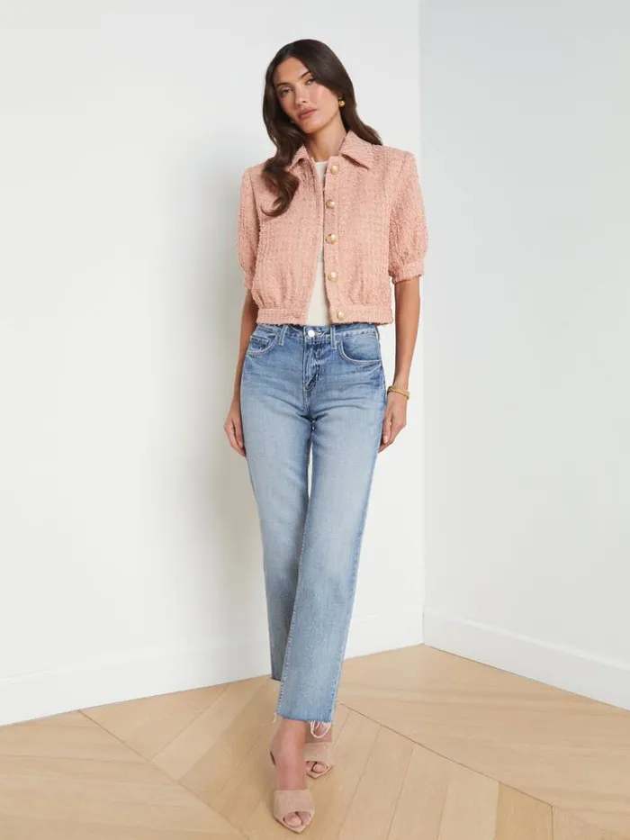 L039Agence Blazers and Jackets Women Cove Cropped Jacket Dusty Pink
