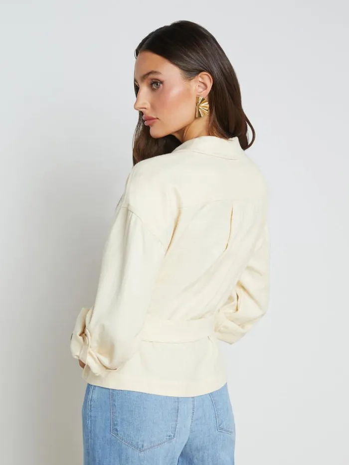 L039Agence Blazers and Jackets Women Voyage LinenBlend Safari Jacket Bone