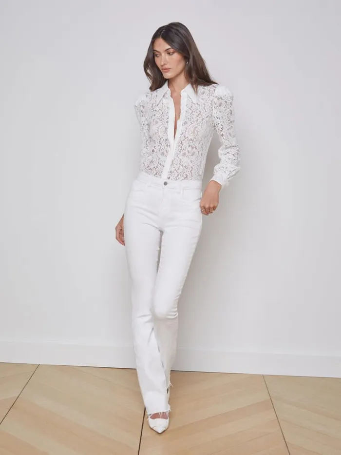 L039Agence Blouses and Tops Women Jenica Lace Blouse Ivory