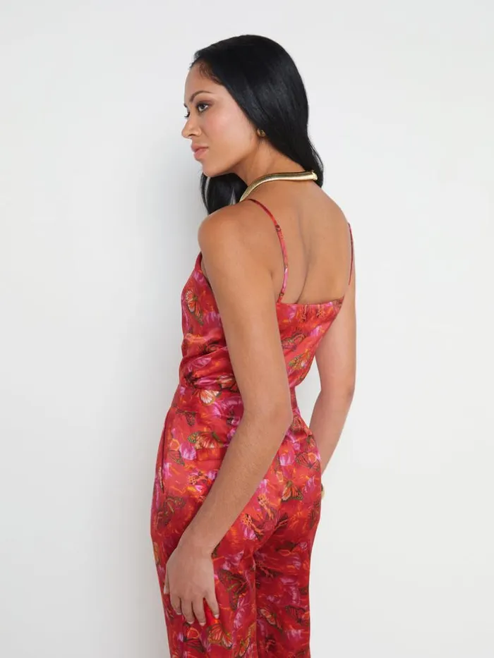 L039Agence Camisoles and Tanks Women Jane Silk Camisole Multi Butterfly Petal