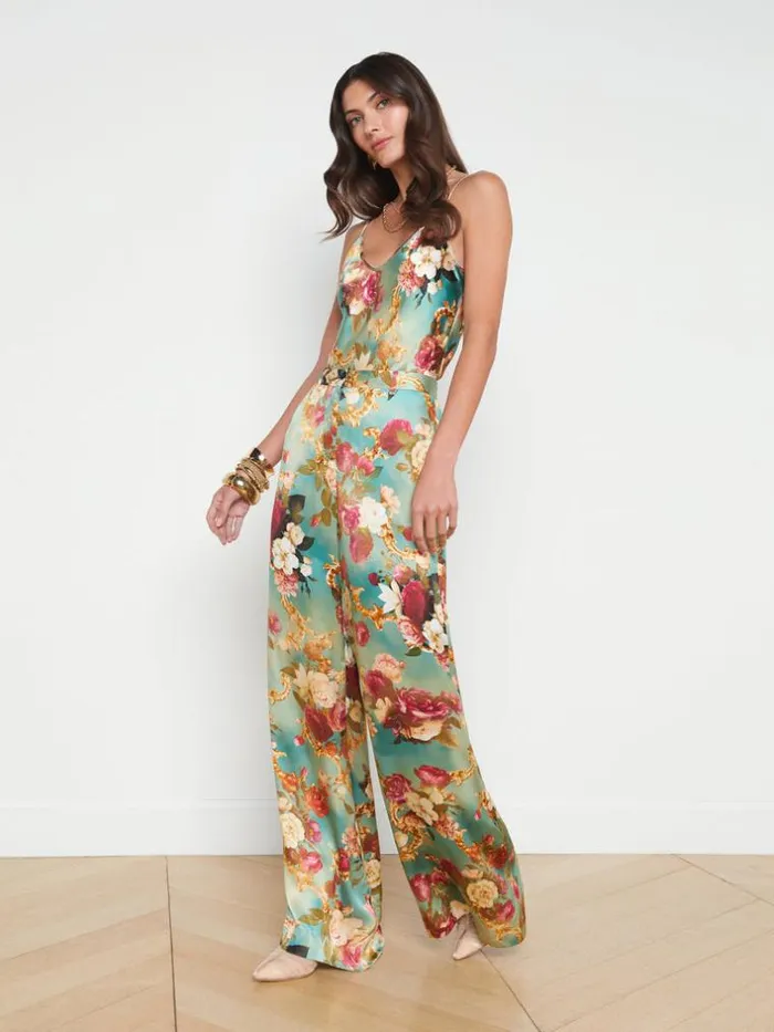 L039Agence Camisoles and Tanks Women Lexi Silk Camisole Small Multi Rococo