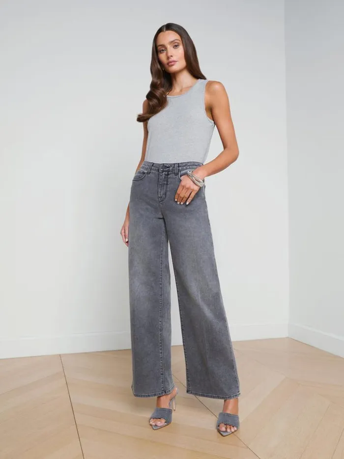 L039Agence Camisoles and Tanks Women Mikaela Cotton Tank Heather Grey