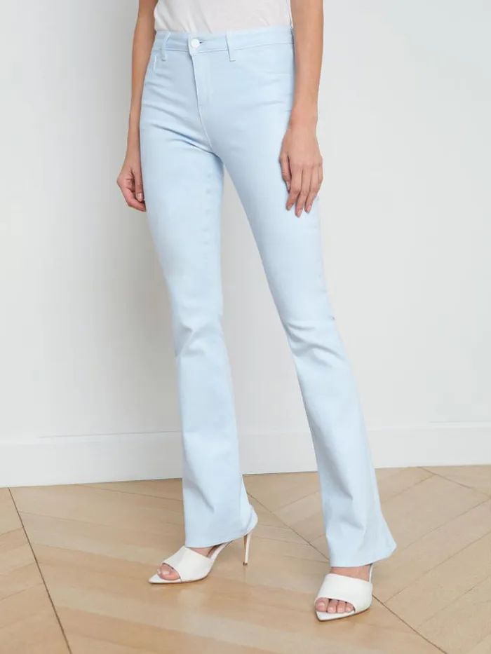 L039Agence Coated Denim Women Selma Coated Bootcut Jean Ice Waterwhite Contrast Coated