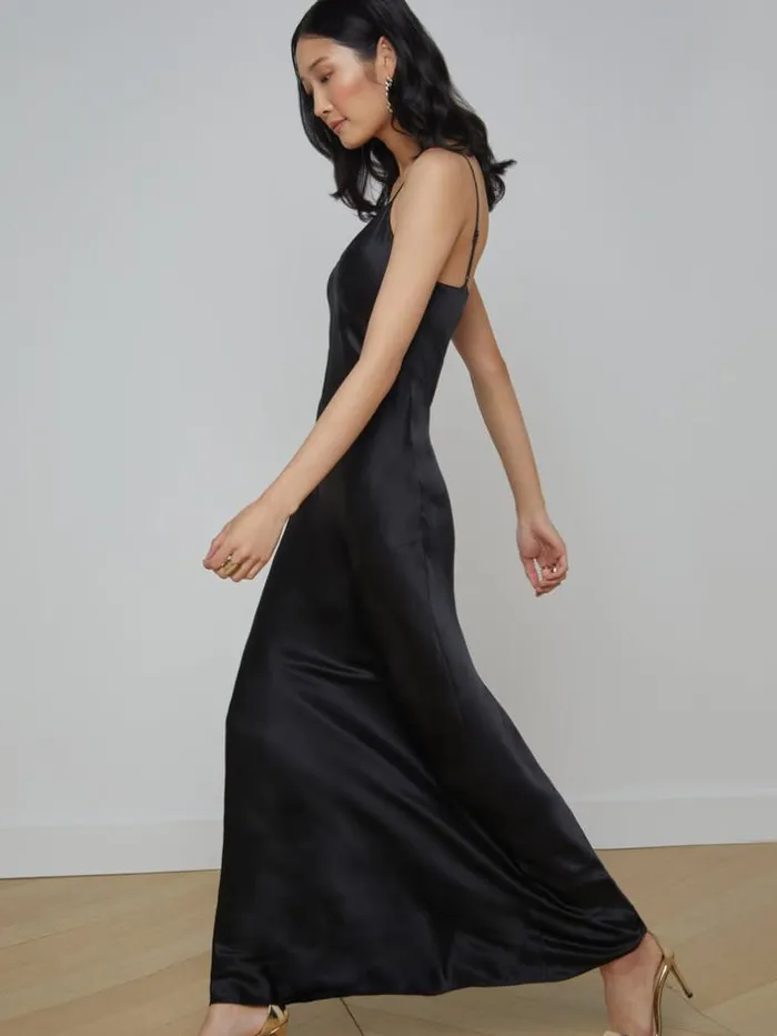 L039Agence Dresses and Jumpsuits Women Serita Silk Slip Dress Black