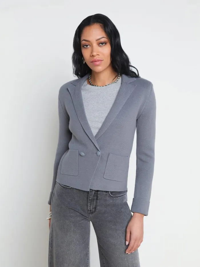 L039Agence Knitwear Women Sofia Knit Blazer Shadow Grey