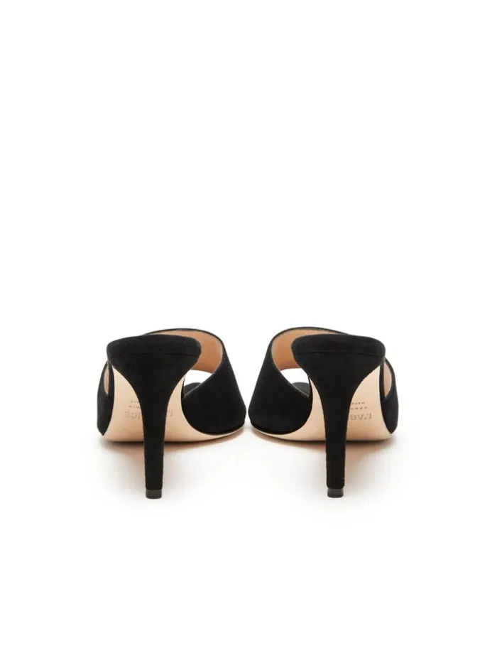 L039Agence Mules Women Lolita Open Toe Mule Black Suede