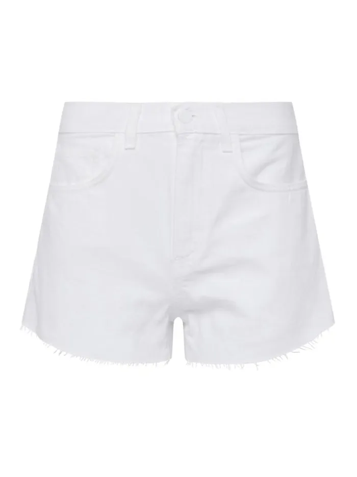 L039Agence Pants Shorts and Skirts Women Beck Raw Hem Denim Short Blanc