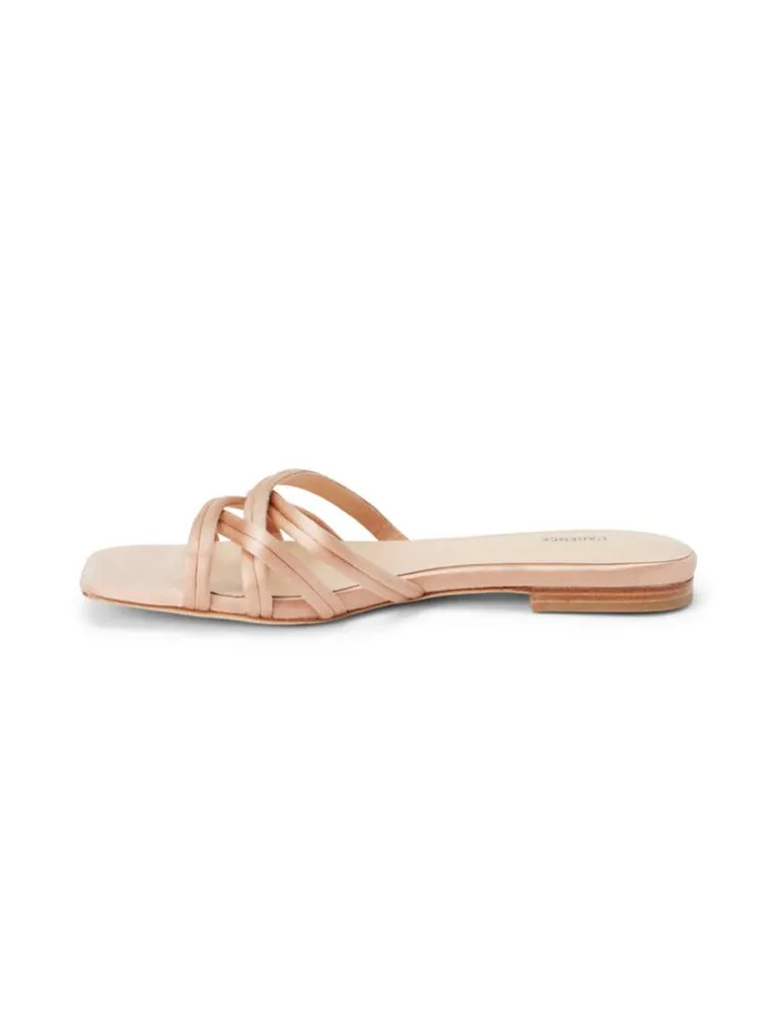 L039Agence Sandals and Wedges Women Abelle Satin Flat Sandal Dusty Pink Satin