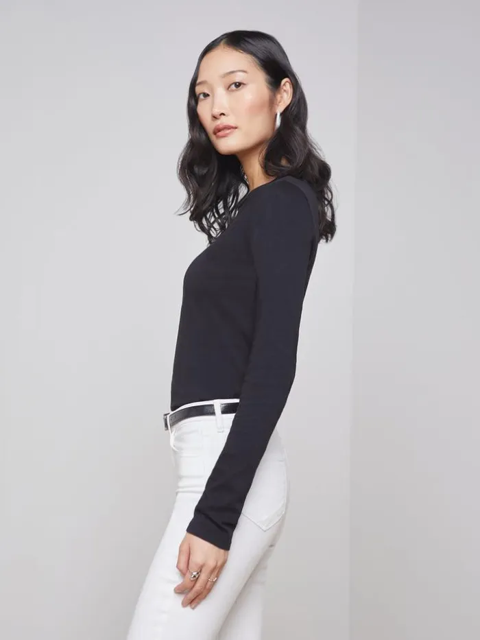L039Agence Tees Women Tess Long Sleeve Tee Black