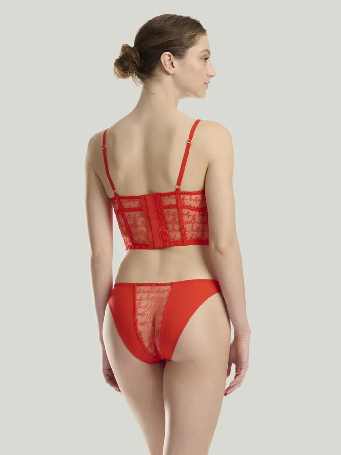 Logo Obsessed Bustier Red Glow Women Wolford Bras