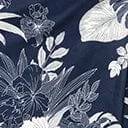 Magnolia Place Navy and White Hawaiian Print Cross Neck Sandra Top Clothing Unique Vintage Blouses