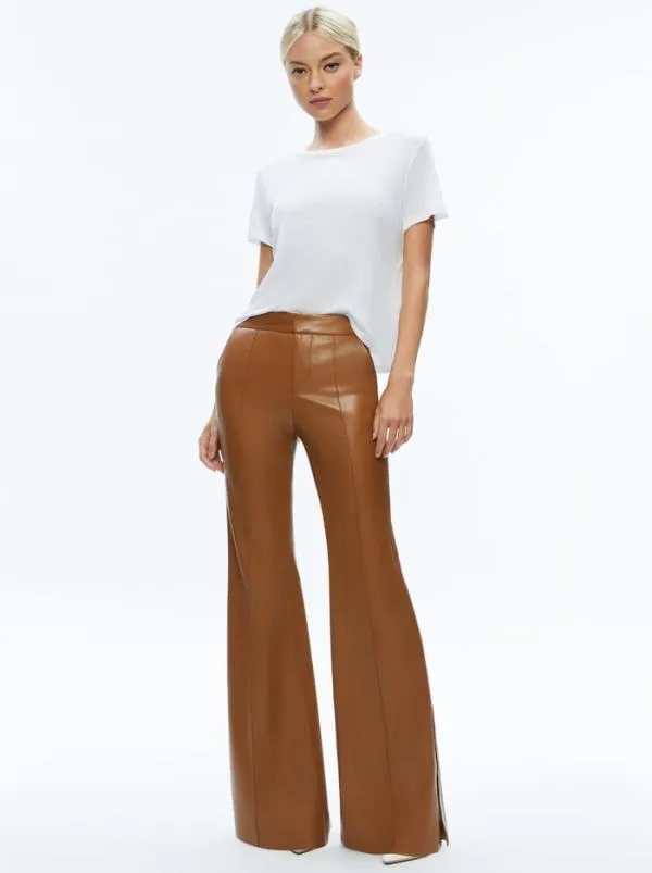 Matching Sets Women Alice Olivia MACEY FITTED VEGAN LEATHER BLAZER DANETTE VEGAN LEATHER SPLIT HEM TROUSERS Matching Sets Women Alice Olivia MACEY FITTED VEGAN LEATHER BLAZER DANETTE VEGAN LEATHER SPLIT HEM TROUSERS