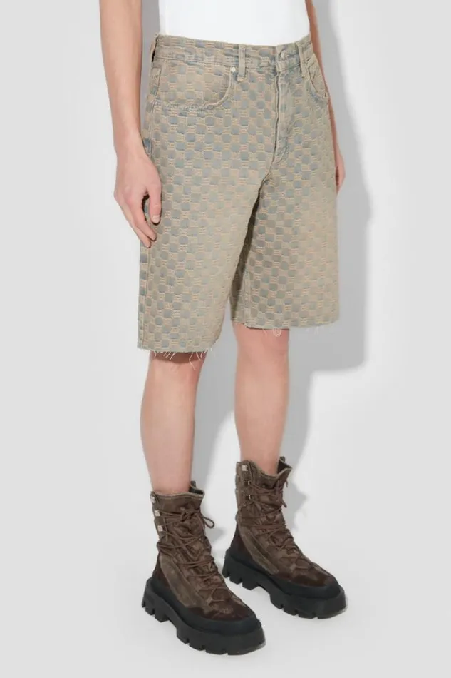 Men Shorts MISBHV Jacquard Denim Monogram Shorts Blue
