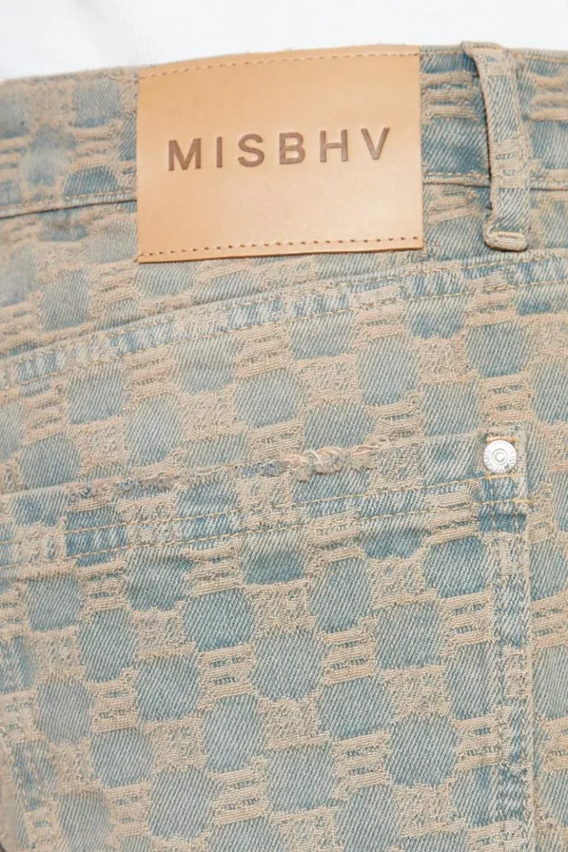 Men Shorts MISBHV Jacquard Denim Monogram Shorts Blue
