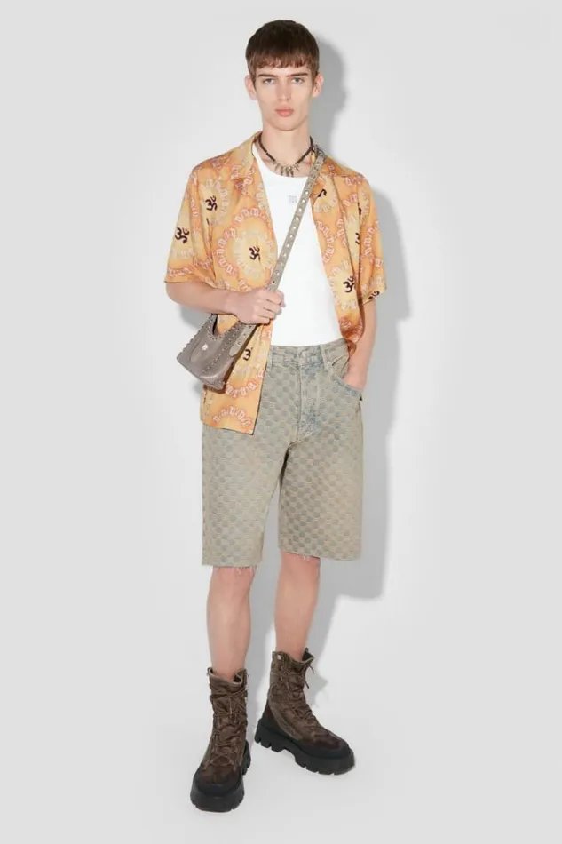 Men Shorts MISBHV Jacquard Denim Monogram Shorts Blue