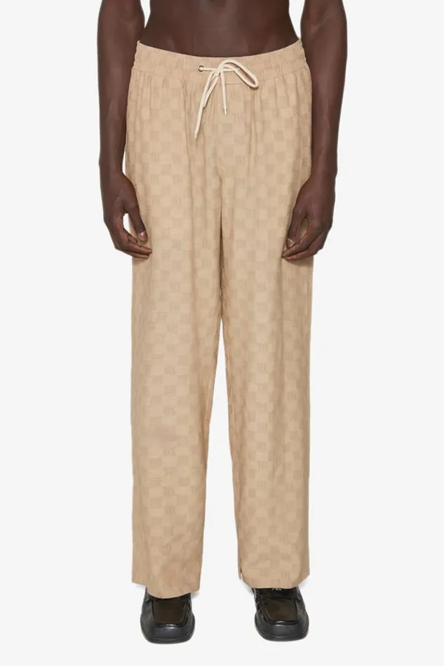 Men Trousers MISBHV Resort Monogram Viscose Wool Relaxed Trousers Beige