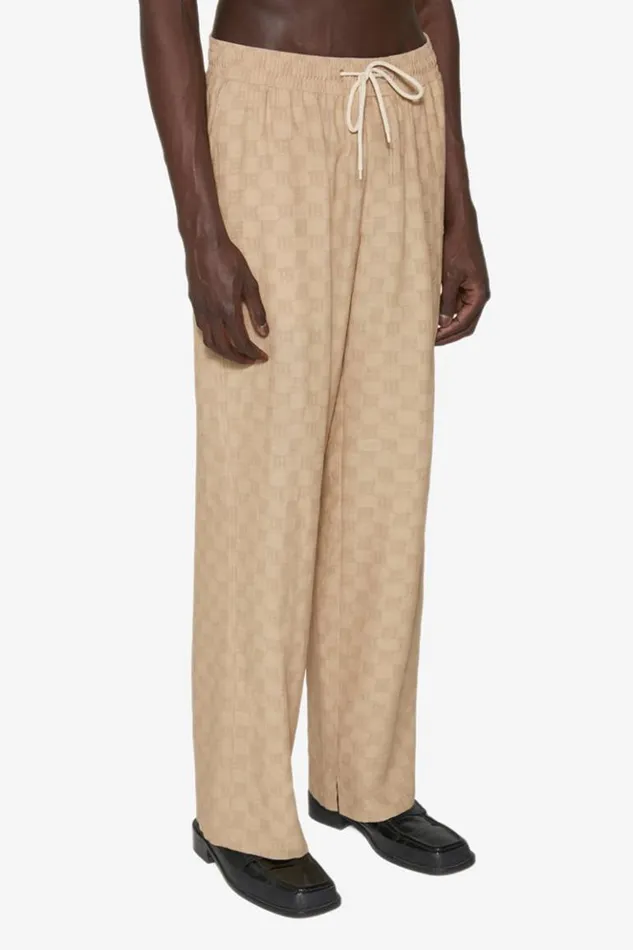 Men Trousers MISBHV Resort Monogram Viscose Wool Relaxed Trousers Beige