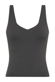 Meshki Activewear Tops Women Nadine Yoga Top 8211 Charcoal Charcoal