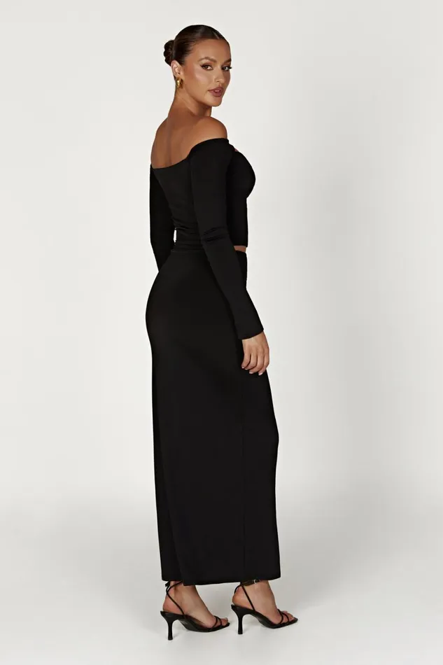 Meshki Bachelorette Women Ceri Off Shoulder Long Sleeve Top 8211 Black Black