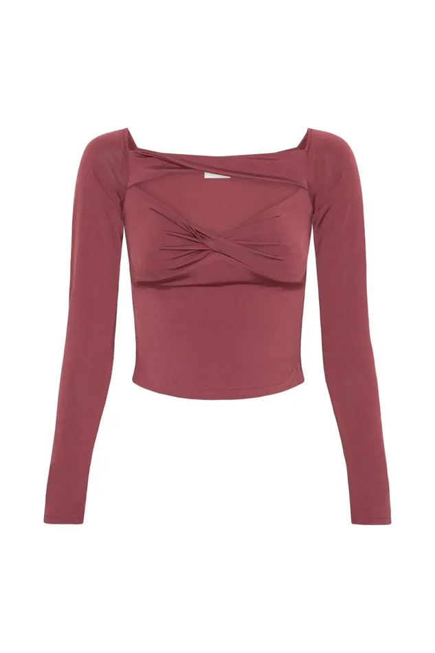 Meshki Bachelorette Women Ceri Off Shoulder Long Sleeve Top 8211 Wine Wine